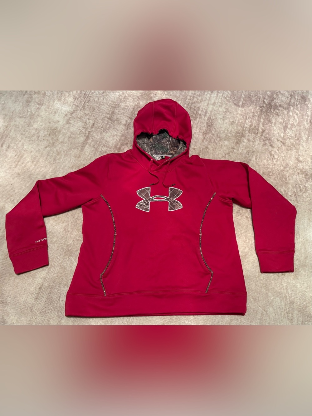 Under Armour Red Hoodie with Camo Hood Lining